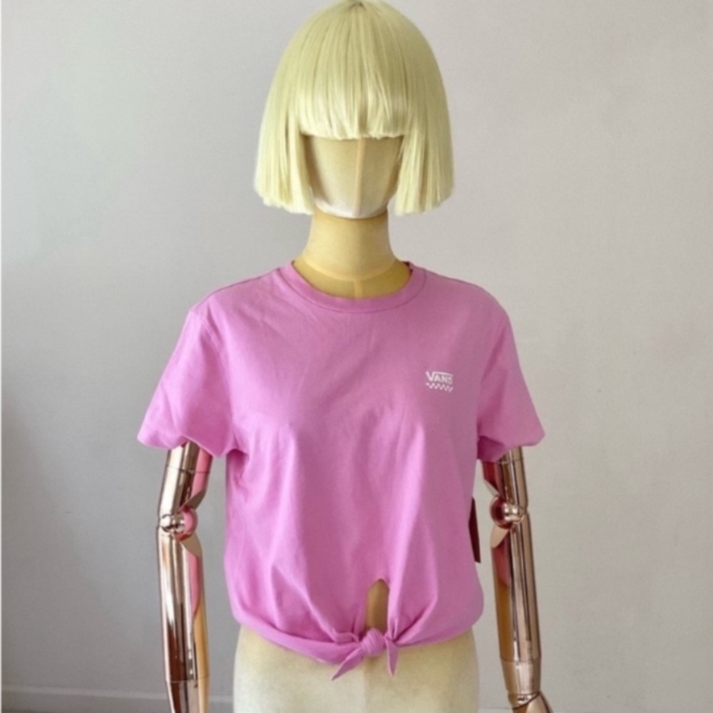 VANS Barbie Pink Logo Short Sleeve Crew Neckline T-shirt NWY SZ S